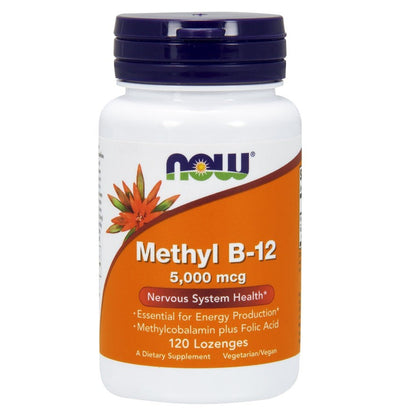 NOW Foods Methyl B-12 with Folic Acid, 5000mcg - 120 lozenges