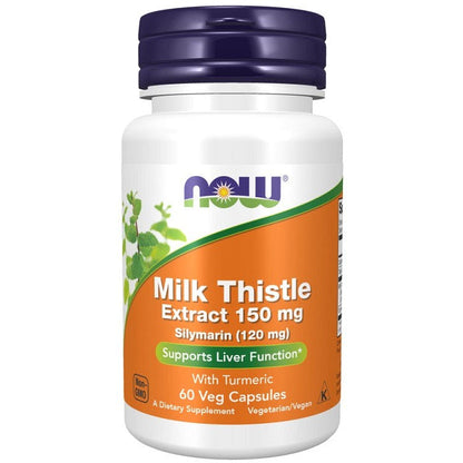 NOW Foods Milk Thistle Extract with Turmeric, 150mg - 60 vcaps
