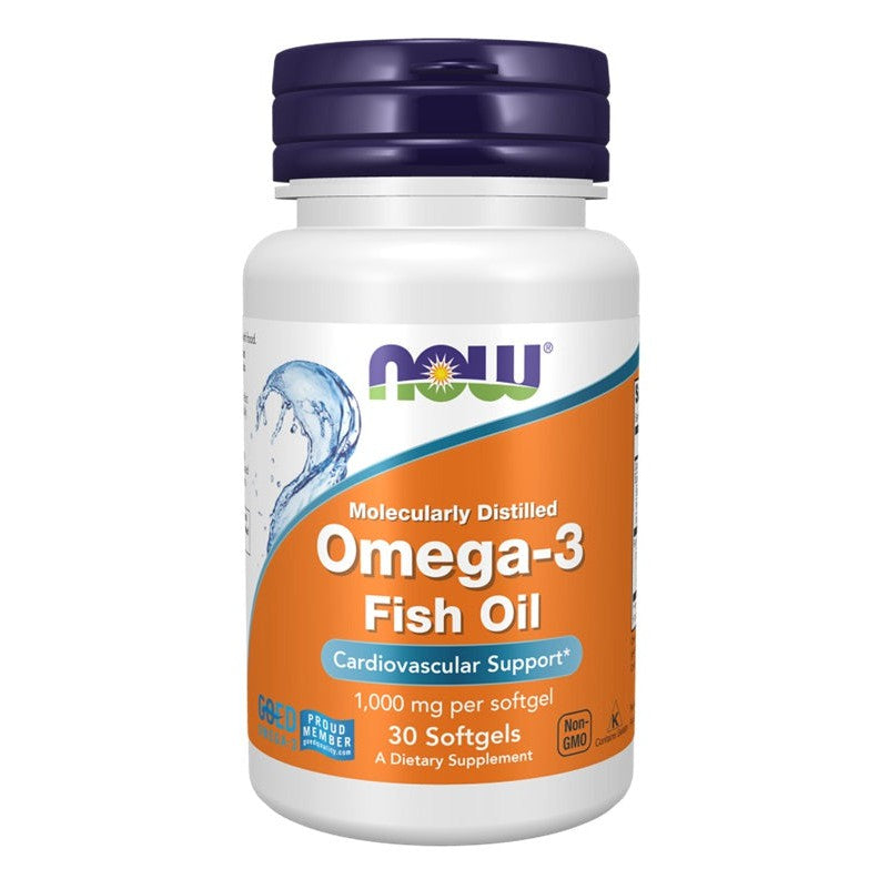 NOW Foods Omega-3 Fish Oil, Molecularly Distilled - 30 softgels