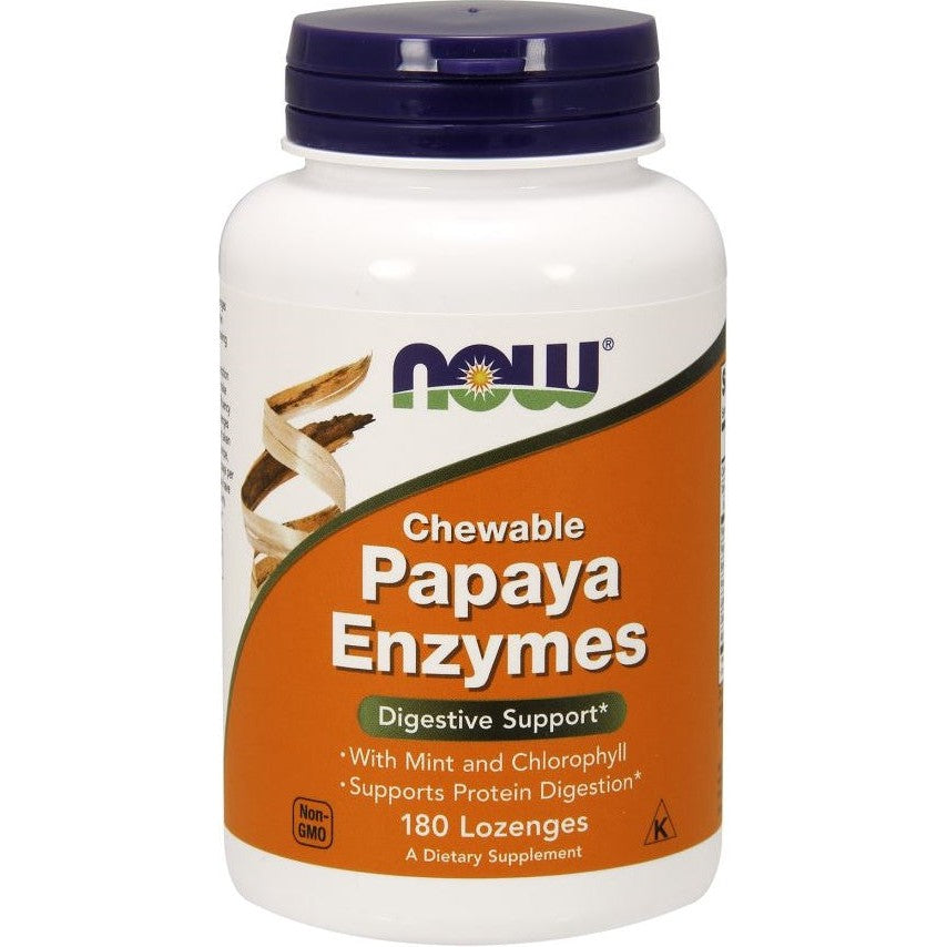 NOW Foods Papaya Enzyme, Chewable - 180 lozenges