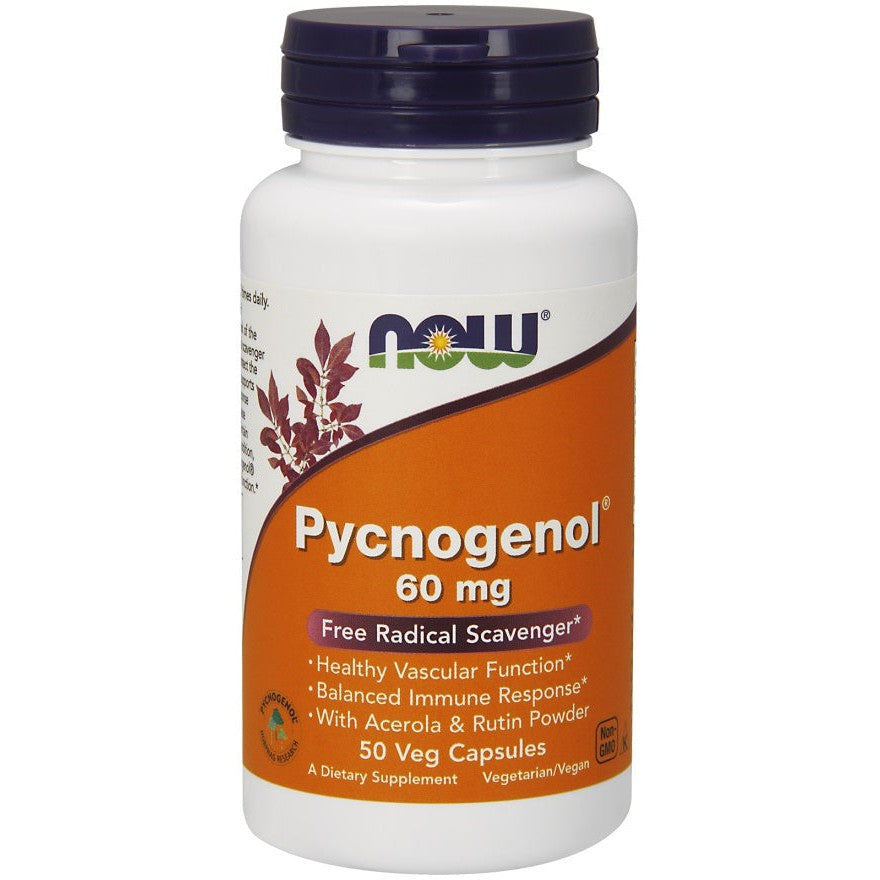NOW Foods Pycnogenol with Acerola & Rutin Powder, 60mg - 50 vcaps