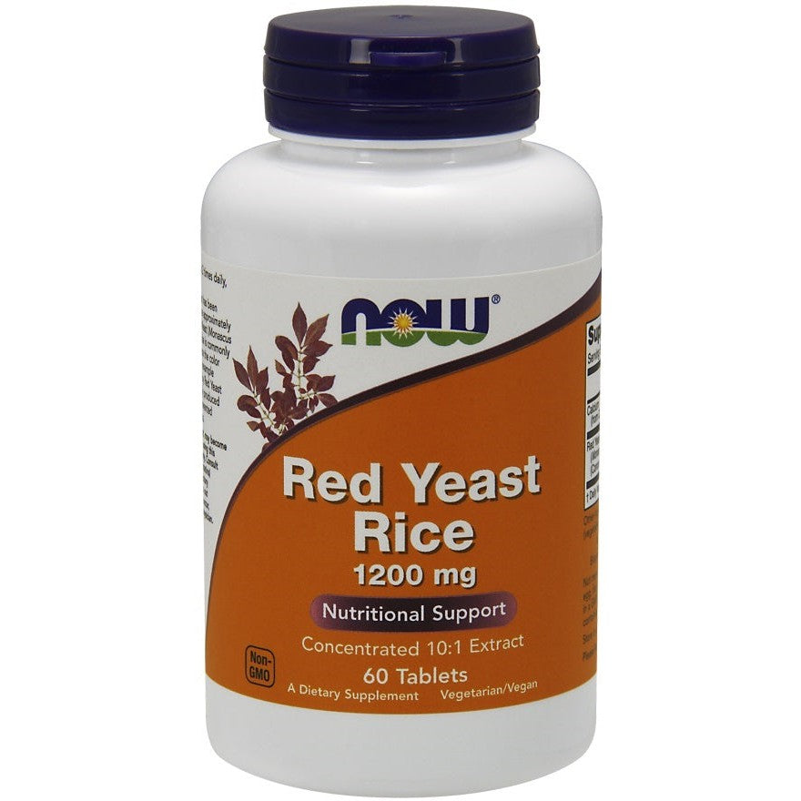 NOW Foods Red Yeast Rice Concentrated 10:1 Extract, 1200mg - 60 tablets