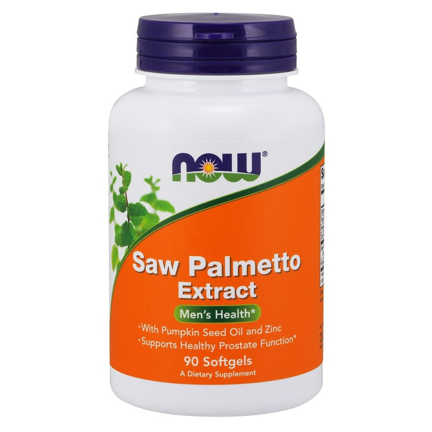 NOW Foods Saw Palmetto Extract with Pumpkin Seed Oil and Zinc, 80mg - 90 softgels