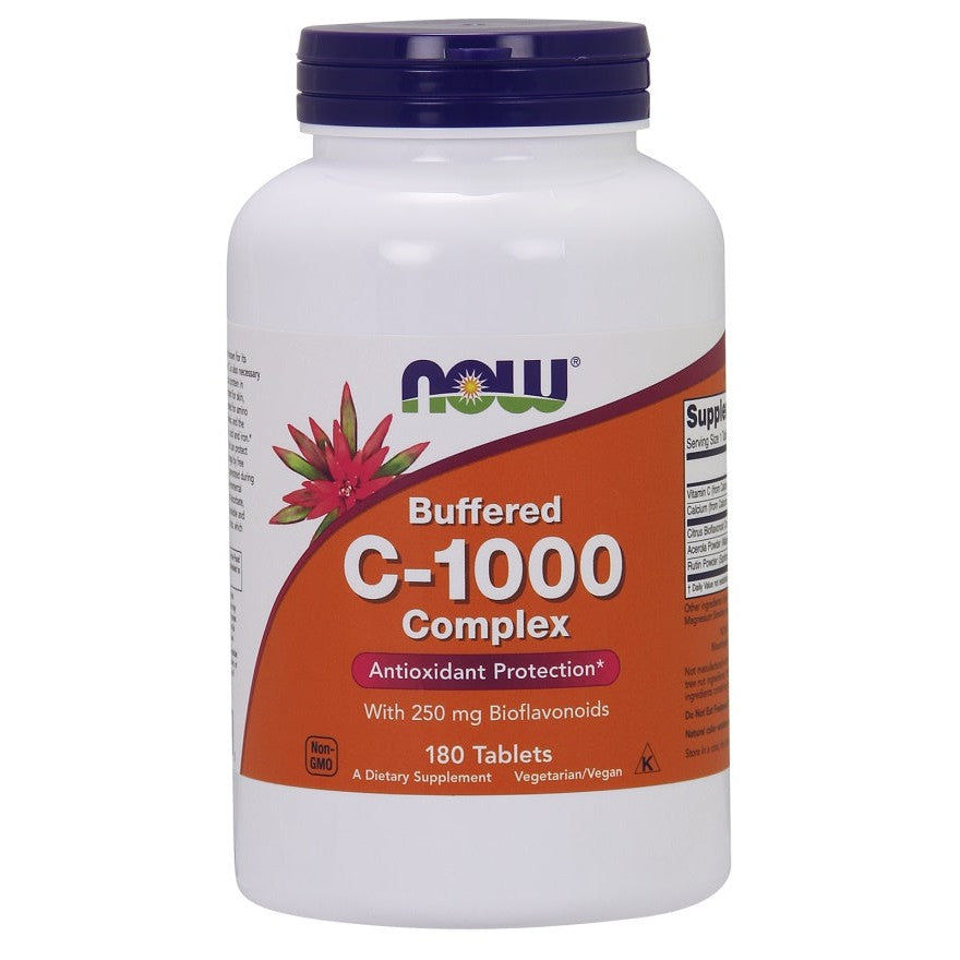 NOW Foods Vitamin C-1000 Complex - Buffered with 250mg Bioflavonoids - 180 tabs