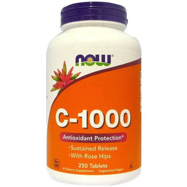 NOW Foods Vitamin C-1000 with Rose Hips - Sustained Release - 250 tablets