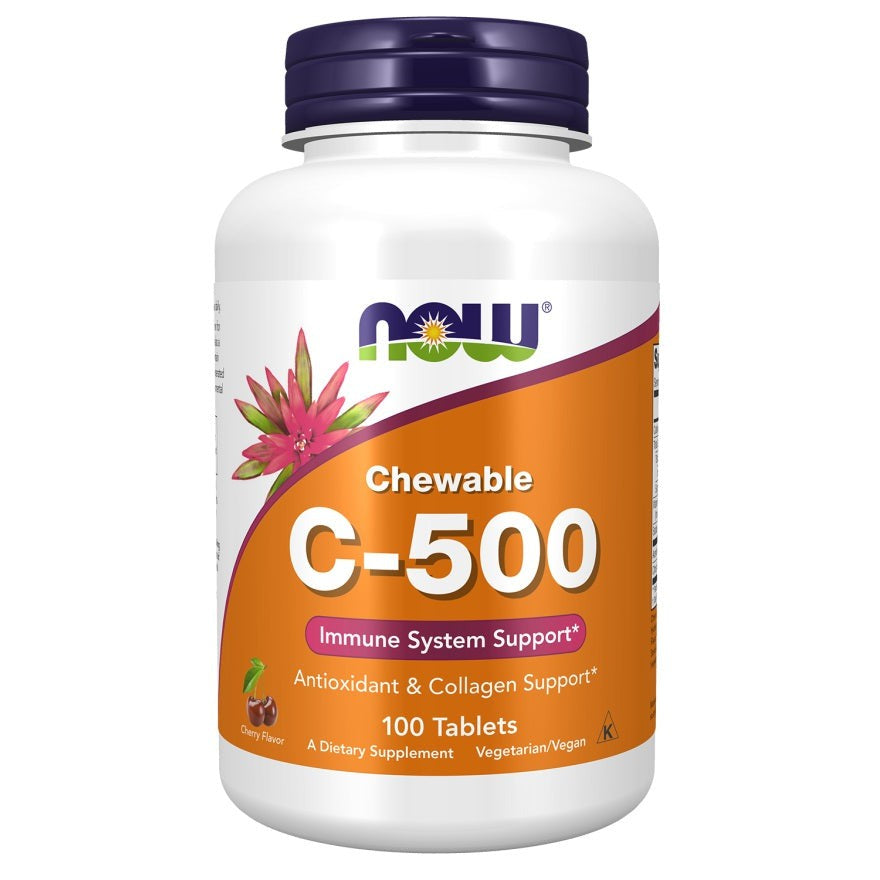 NOW Foods Vitamin C-500 Chewable, Cherry - 100 tabs