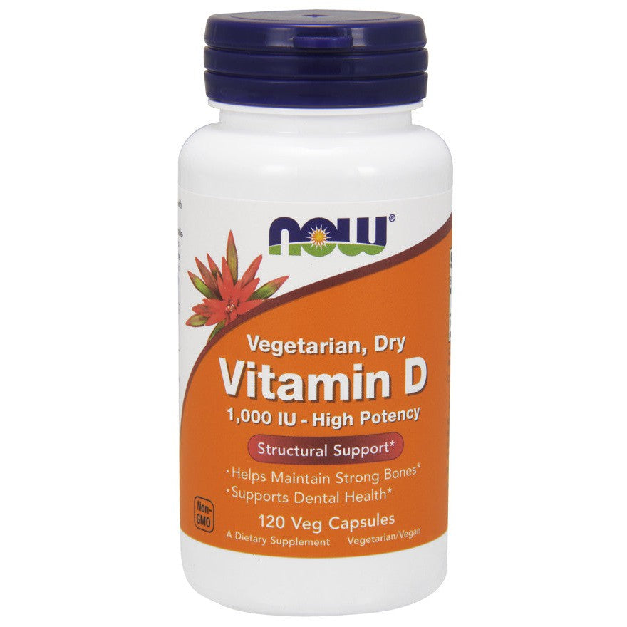 NOW Foods Vitamin D, 1000 IU Vegetarian - Dry - 120 vcaps