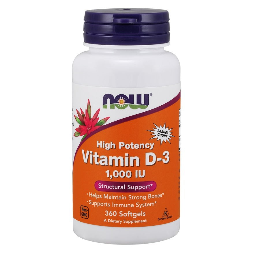 NOW Foods Vitamin D-3, 1000 IU - 360 softgels