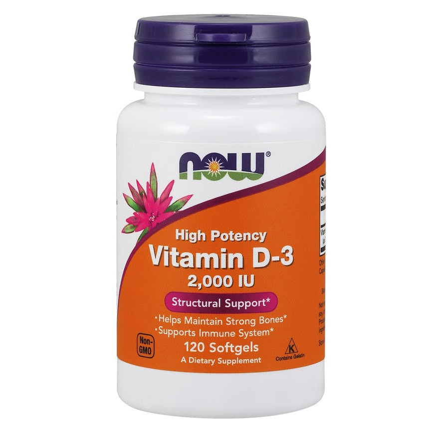 NOW Foods Vitamin D-3, 2000 IU - 120 softgels