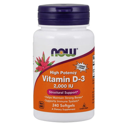 NOW Foods Vitamin D-3, 2000 IU - 240 softgels