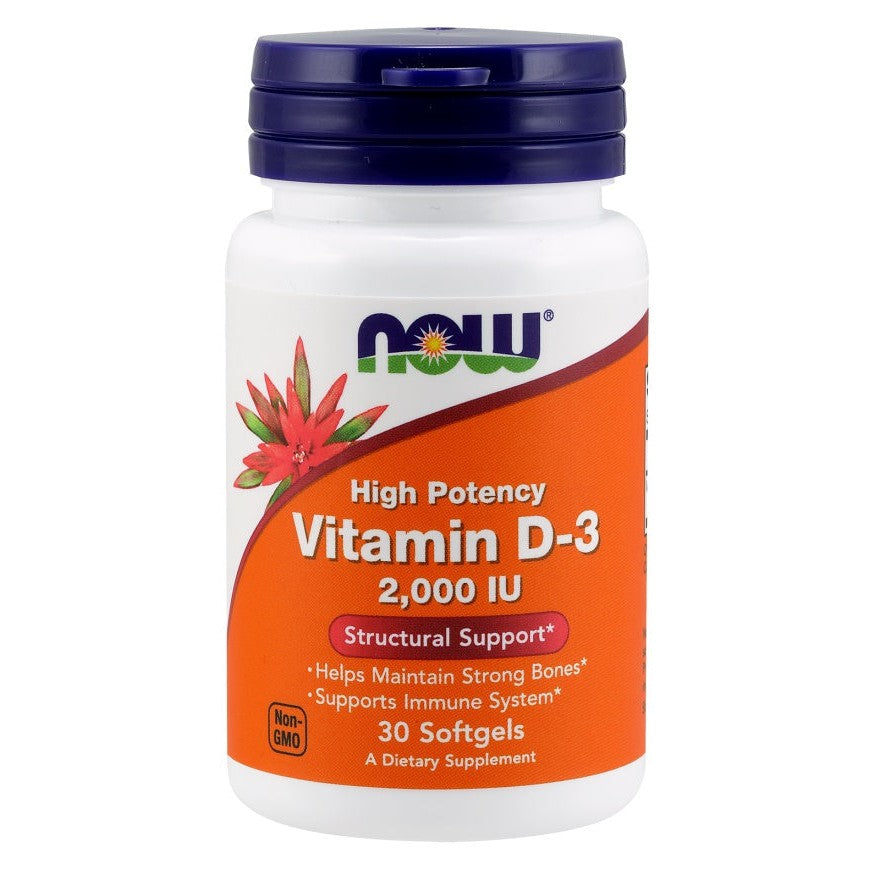 NOW Foods Vitamin D-3, 2000 IU - 30 softgels