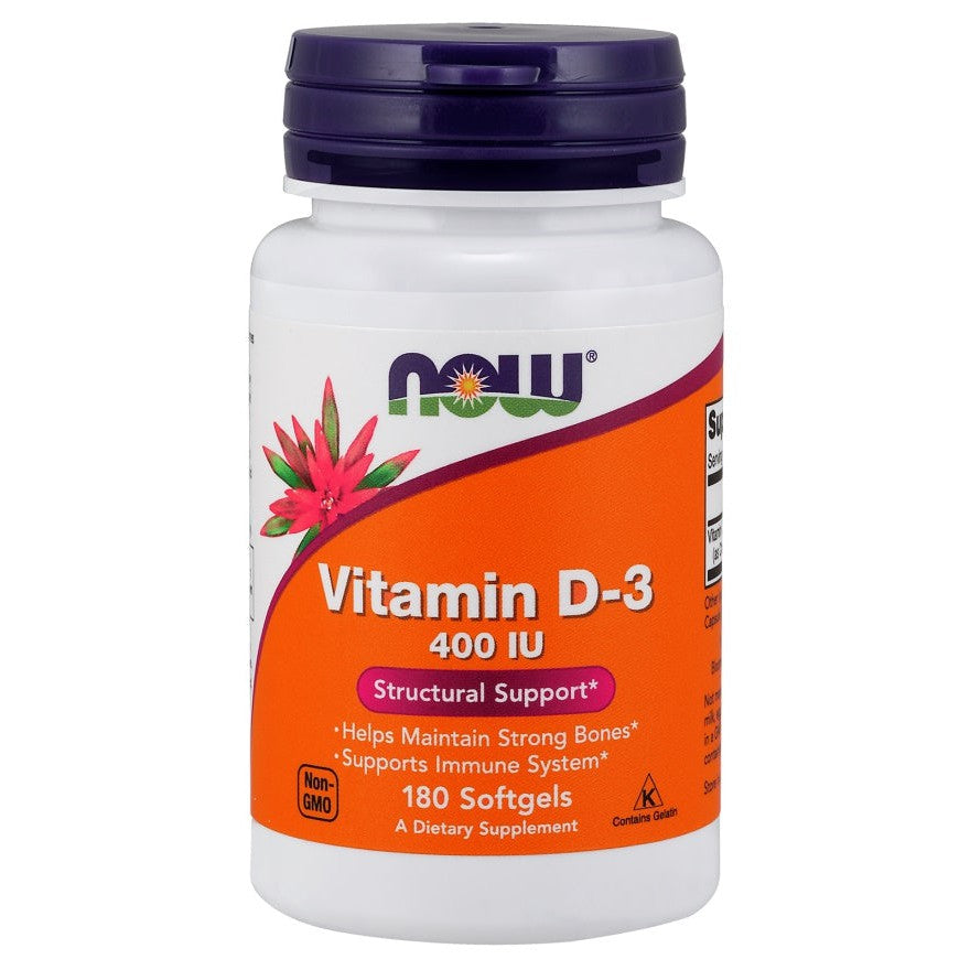 NOW Foods Vitamin D-3, 400 IU - 180 softgels