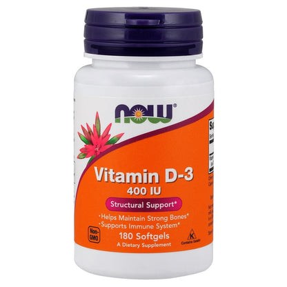 NOW Foods Vitamin D-3, 400 IU - 180 softgels
