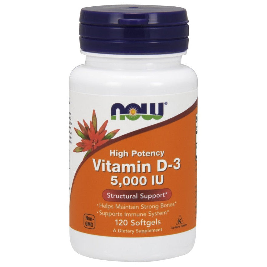 NOW Foods Vitamin D-3, 5000 IU - 120 softgels