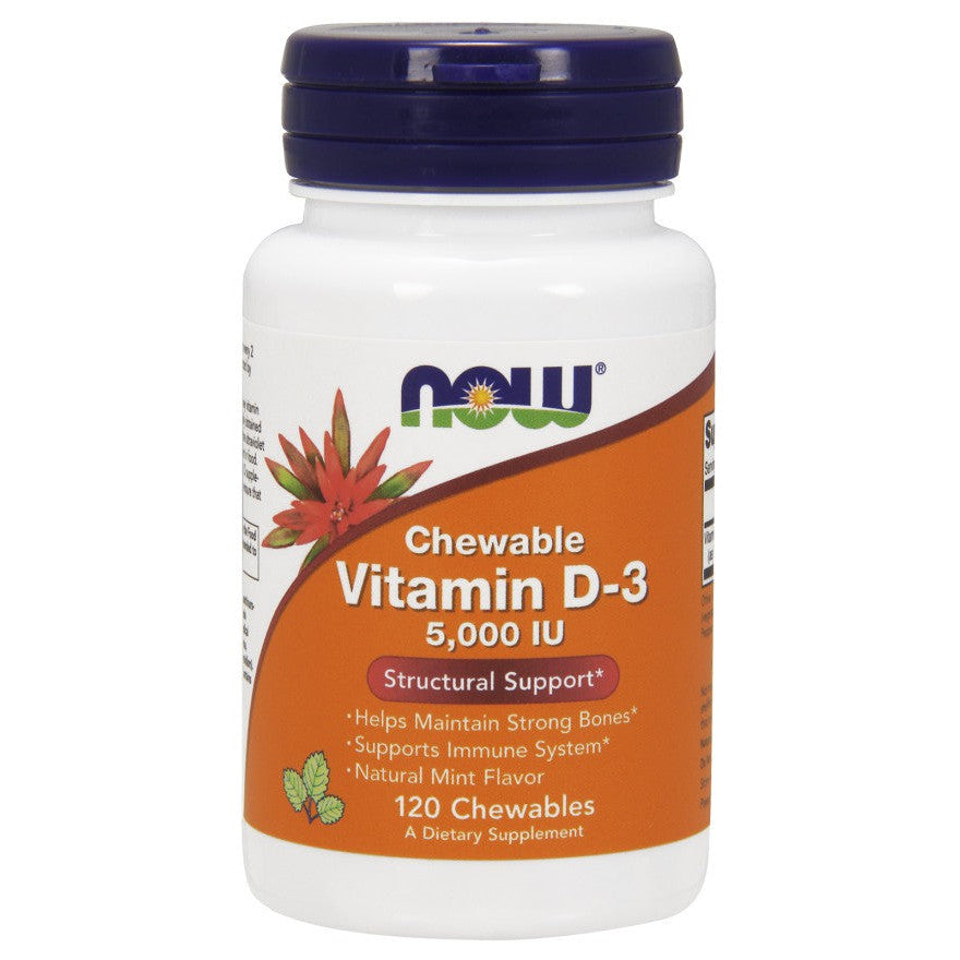 NOW Foods Vitamin D-3, 5000 IU (Chewable) - 120 chewables