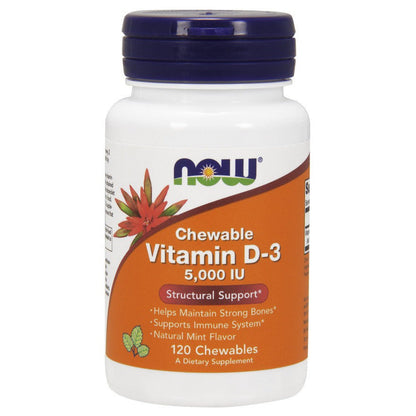 NOW Foods Vitamin D-3, 5000 IU (Chewable) - 120 chewables