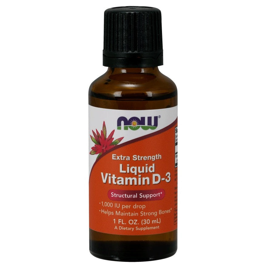 NOW Foods Vitamin D-3 Liquid, 1000 IU (Extra Strength) - 30 ml.