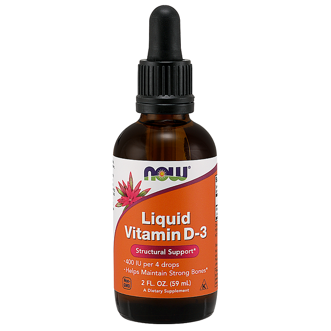 NOW Foods Vitamin D-3 Liquid, 400 IU - 59 ml.