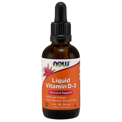 NOW Foods Vitamin D-3 Liquid, 400 IU - 59 ml.