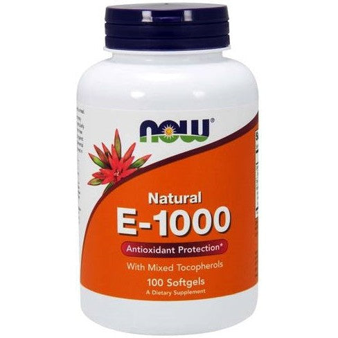 NOW Foods Vitamin E-1000 - Natural (Mixed Tocopherols) - 100 softgels