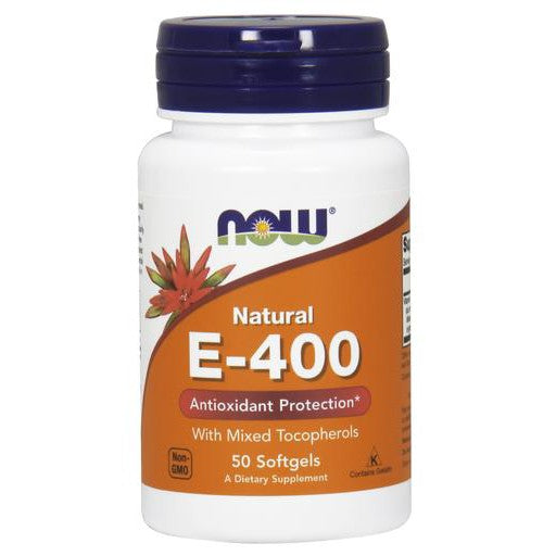 NOW Foods Vitamin E-400 - Natural (Mixed Tocopherols) - 50 softgels