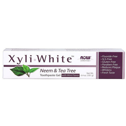 NOW Foods XyliWhite, Neem & Tea Tree Toothpaste Gel - 181g