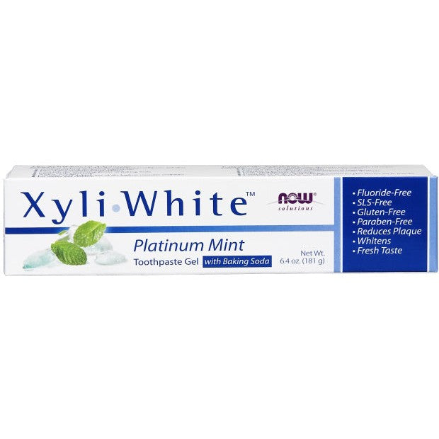 NOW Foods XyliWhite, Platinum Mint Toothpaste Gel w/Baking Soda - 181g