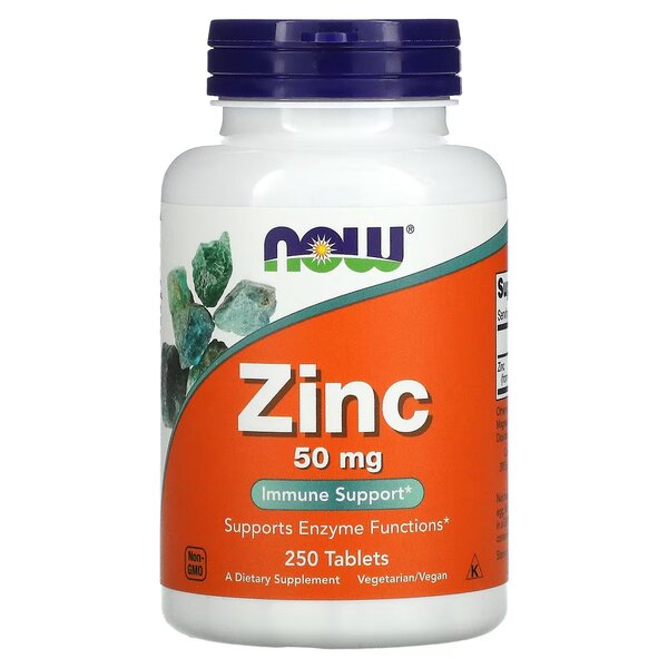 NOW Foods Zinc, 50mg - 250 tabs
