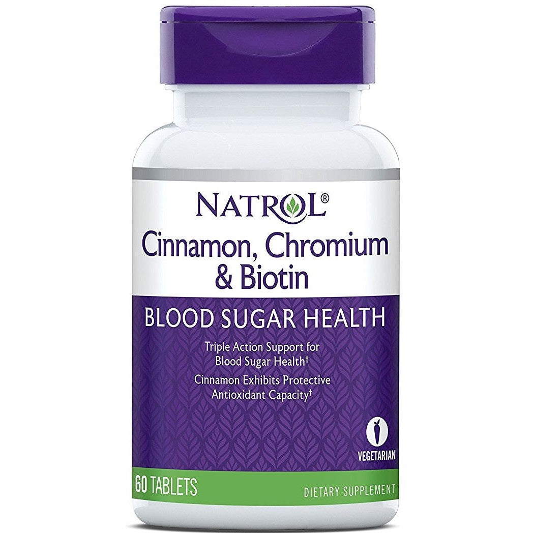 Natrol Cinnamon, Chromium & Biotin - 60 tabs