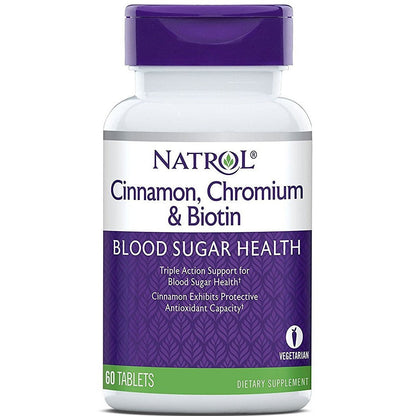 Natrol Cinnamon, Chromium & Biotin - 60 tabs