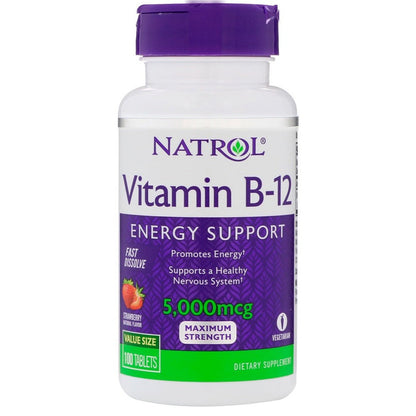 Natrol Vitamin B-12 Fast Dissolve, 5000mcg - 100 tabs