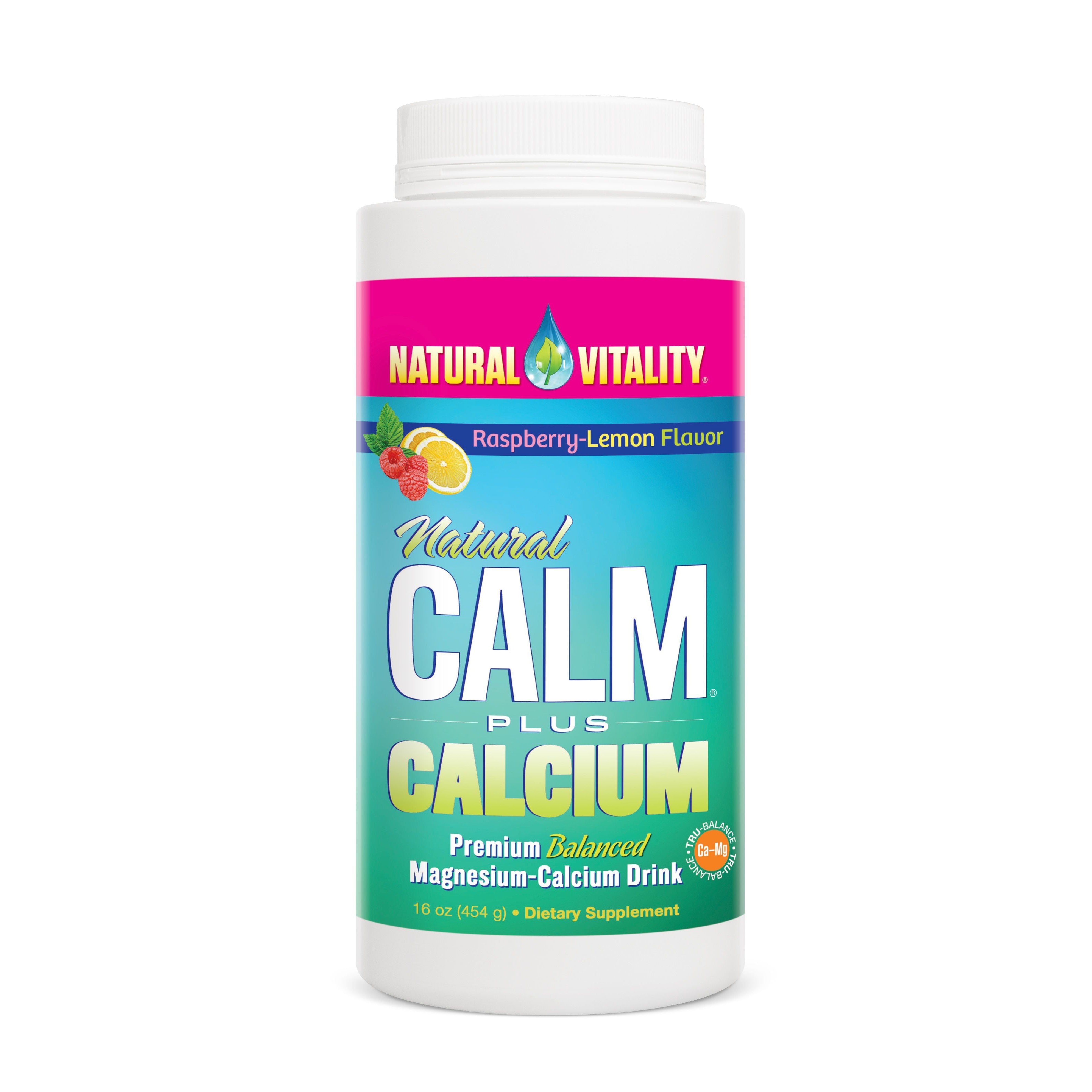 Natural Vitality Natural Calm Plus Calcium, Raspberry Lemon - 454g