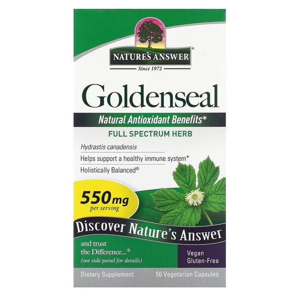 Nature's Answer Goldenseal Root, 550mg - 50 vcaps