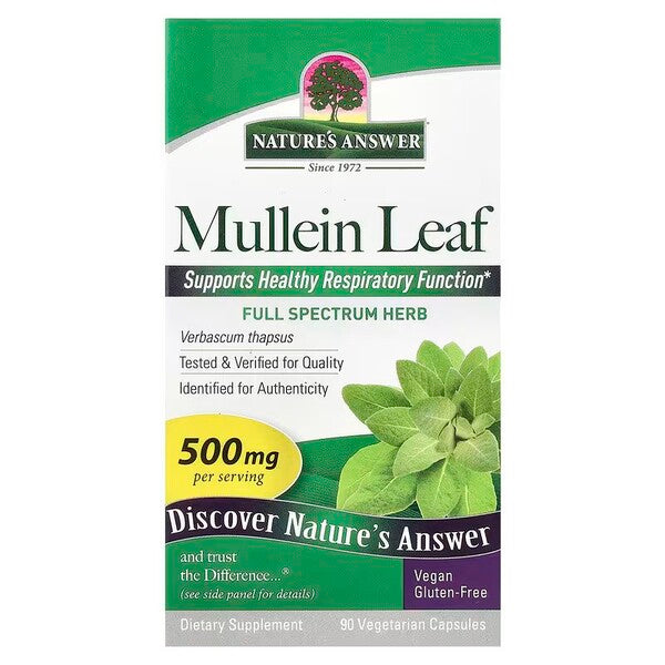 Nature's Answer Mullein Leaf, 500mg - 90 vcaps
