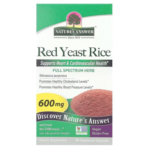 Nature's Answer Red Yeast Rice, 600mg - 90 vcaps