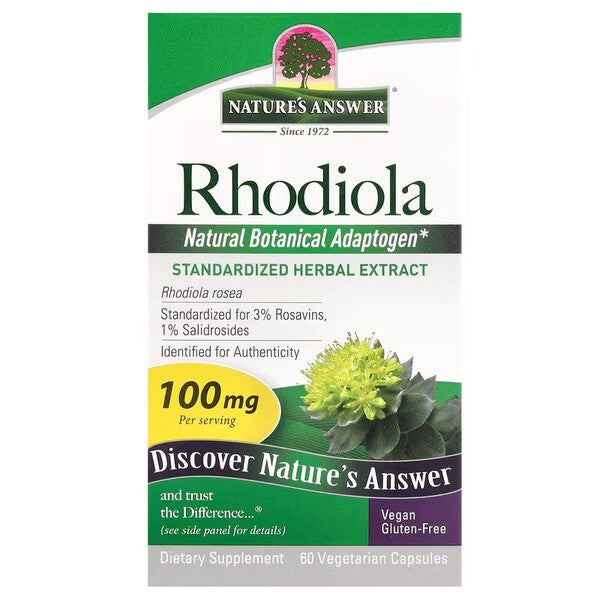 Nature's Answer Rhodiola Root, 100mg - 60 vcaps