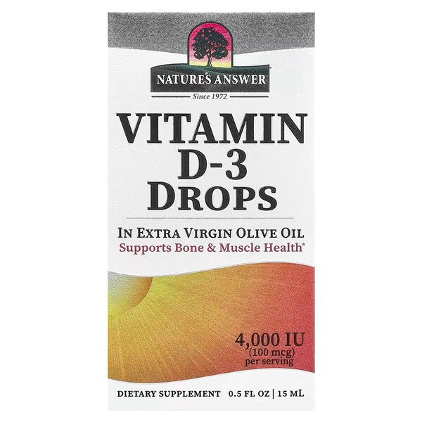 Nature's Answer Vitamin D-3 Drops, 4000IU - 15 ml.