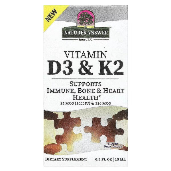 Nature's Answer Vitamin D3 & K2 - 15 ml.