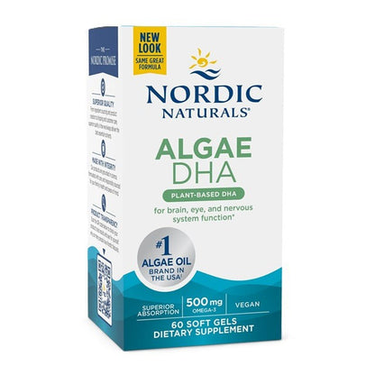 Nordic Naturals Algae DHA, 500mg - 60 softgels