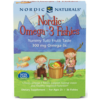 Nordic Naturals Nordic Omega-3 Fishies, 300mg Yummy Tutti Frutti Taste - 36 fishies