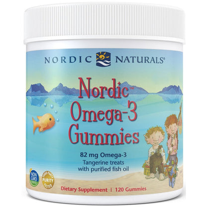 Nordic Naturals Nordic Omega-3 Gummies, 82mg Tangerine Treats - 120 gummies