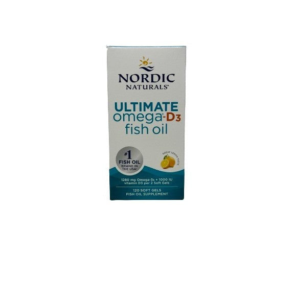 Nordic Naturals Ultimate Omega-D3 Fish Oil, 1280mg Lemon - 120 softgels