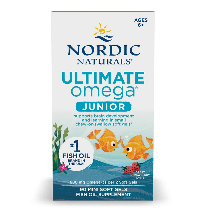 Nordic Naturals Ultimate Omega Fish Oil Junior, 680mg Strawberry - 90 mini softgels
