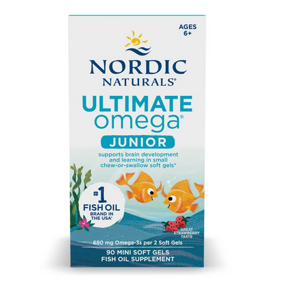 Nordic Naturals Ultimate Omega Fish Oil Junior, 680mg Strawberry - 90 mini softgels