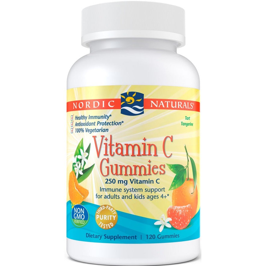 Nordic Naturals Vitamin C Gummies, 250mg Tangerine - 120 gummies