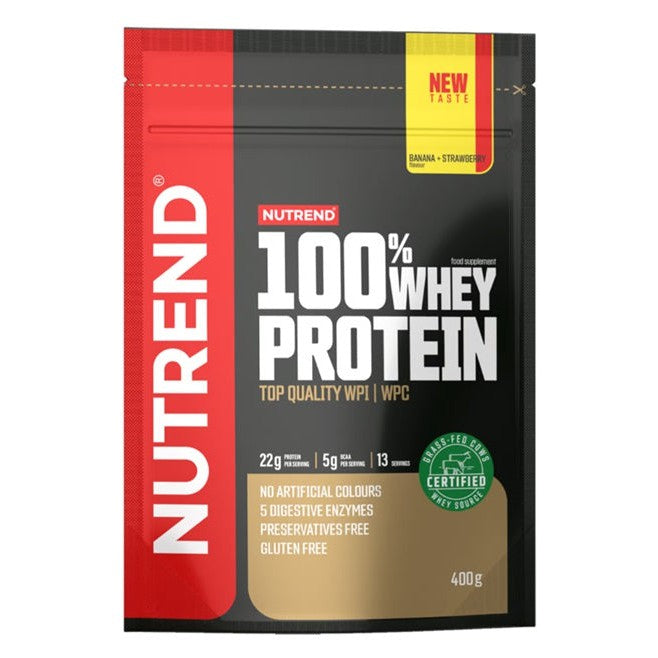 Nutrend 100% Whey Protein, Banana + Strawberry - 400g