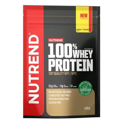 Nutrend 100% Whey Protein, Banana + Strawberry - 400g