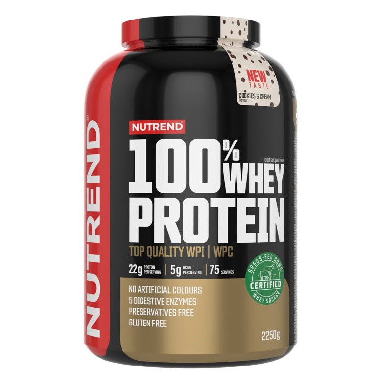 Nutrend 100% Whey Protein, Cookies & Cream - 2250g