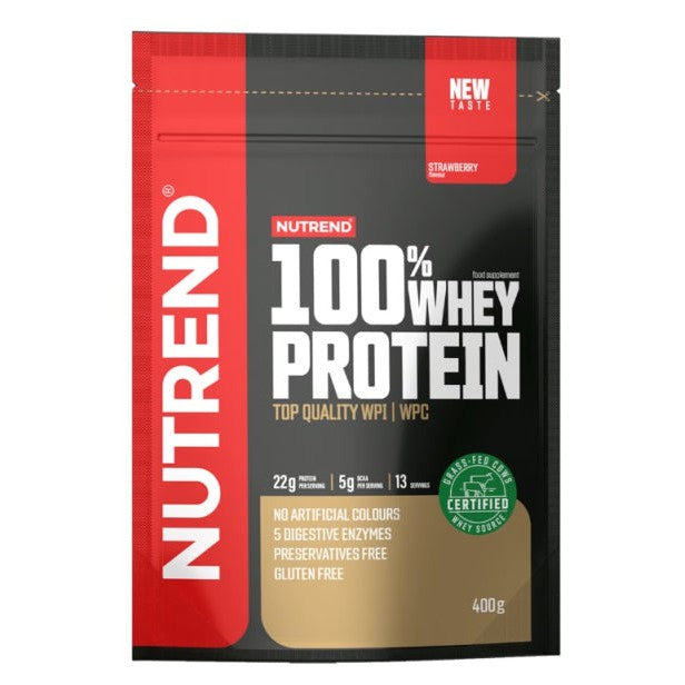 Nutrend 100% Whey Protein, Strawberry - 400g