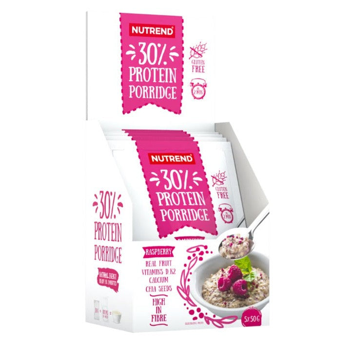 Nutrend 30% Protein Porridge, Raspberry - 5 x 50g